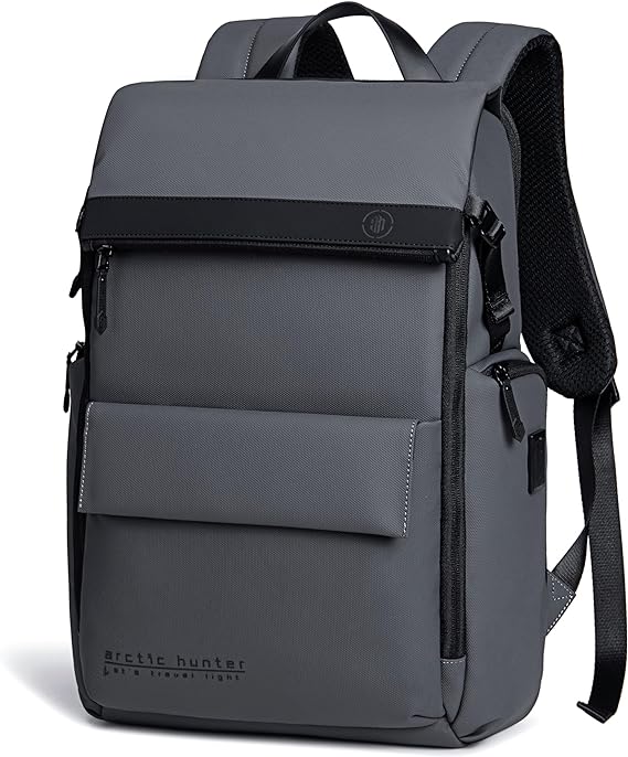 Mochila Cinza De Poliéster Durável