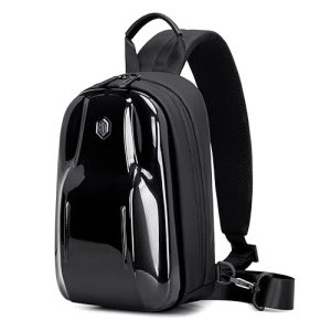 Mochila Transversal Masculina De Casca Dura Brilhante